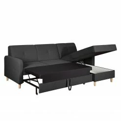 Mørteens Ecksofa Clintwood (mit Schlaffunktion) - Webstoff Longchair beidseitig montierbar - Dunkelgrau -WOHNZIMMERMÖBEL Verkäufe ecksofa clintwood mit schlaffunktion webstoff longchair beidseitig montierbar dunkelgrau 4514752