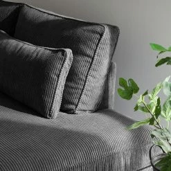 Naturoo Ecksofa Coolock Cord - Dunkelgrau - Ottomane davorstehend rechts -WOHNZIMMERMÖBEL Verkäufe ecksofa coolock cord ottomane davorstehend rechts dunkelgrau 5063904