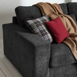 Naturoo Ecksofa Coolock Cord - Dunkelgrau - Ottomane davorstehend rechts -WOHNZIMMERMÖBEL Verkäufe ecksofa coolock cord ottomane davorstehend rechts dunkelgrau 5063912