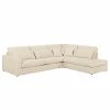 Naturoo Ecksofa Coolock Webstoff - Creme - Ottomane davorstehend rechts