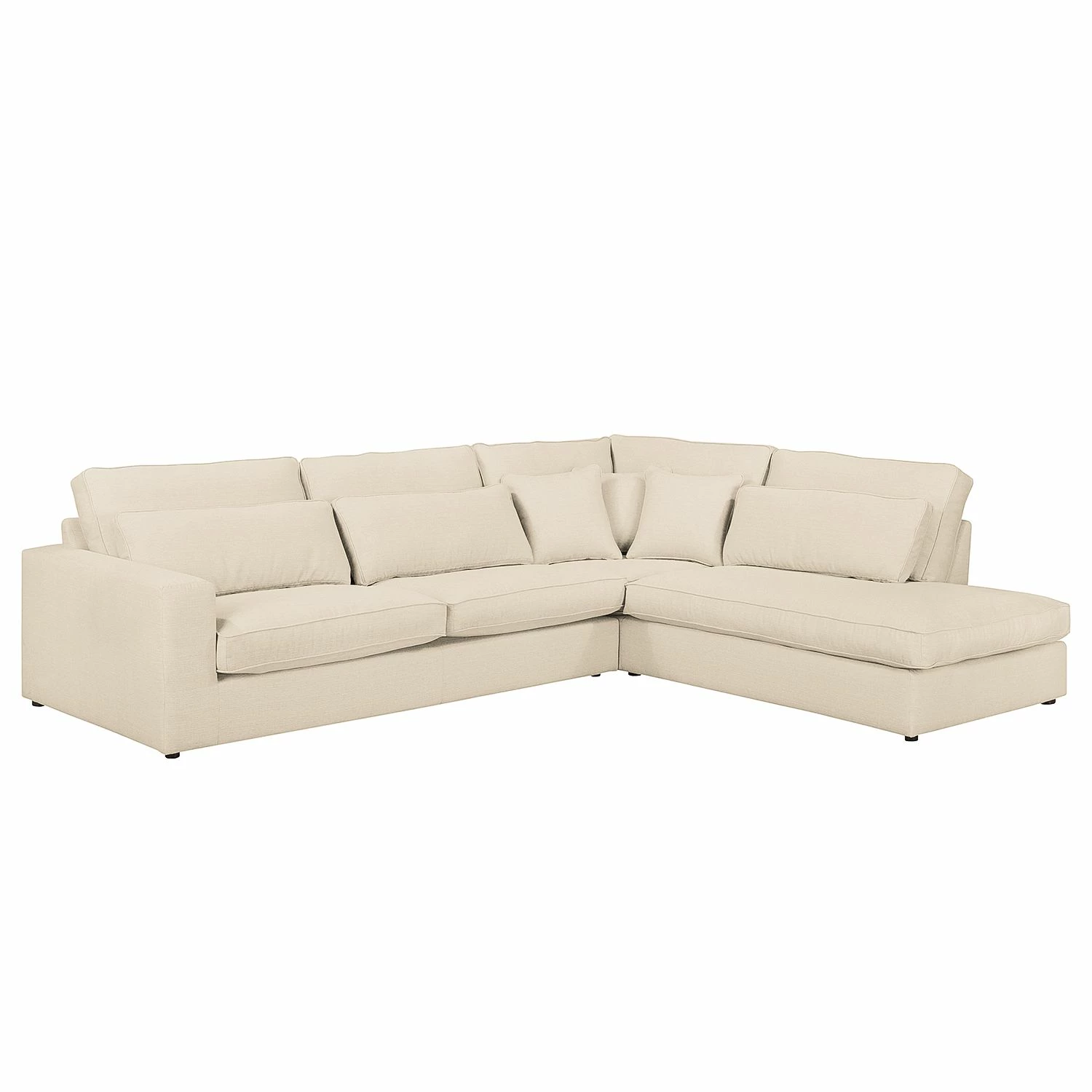 Naturoo Ecksofa Coolock Webstoff - Creme - Ottomane davorstehend rechts 1 Naturoo Ecksofa Coolock Webstoff - Creme - Ottomane davorstehend rechts