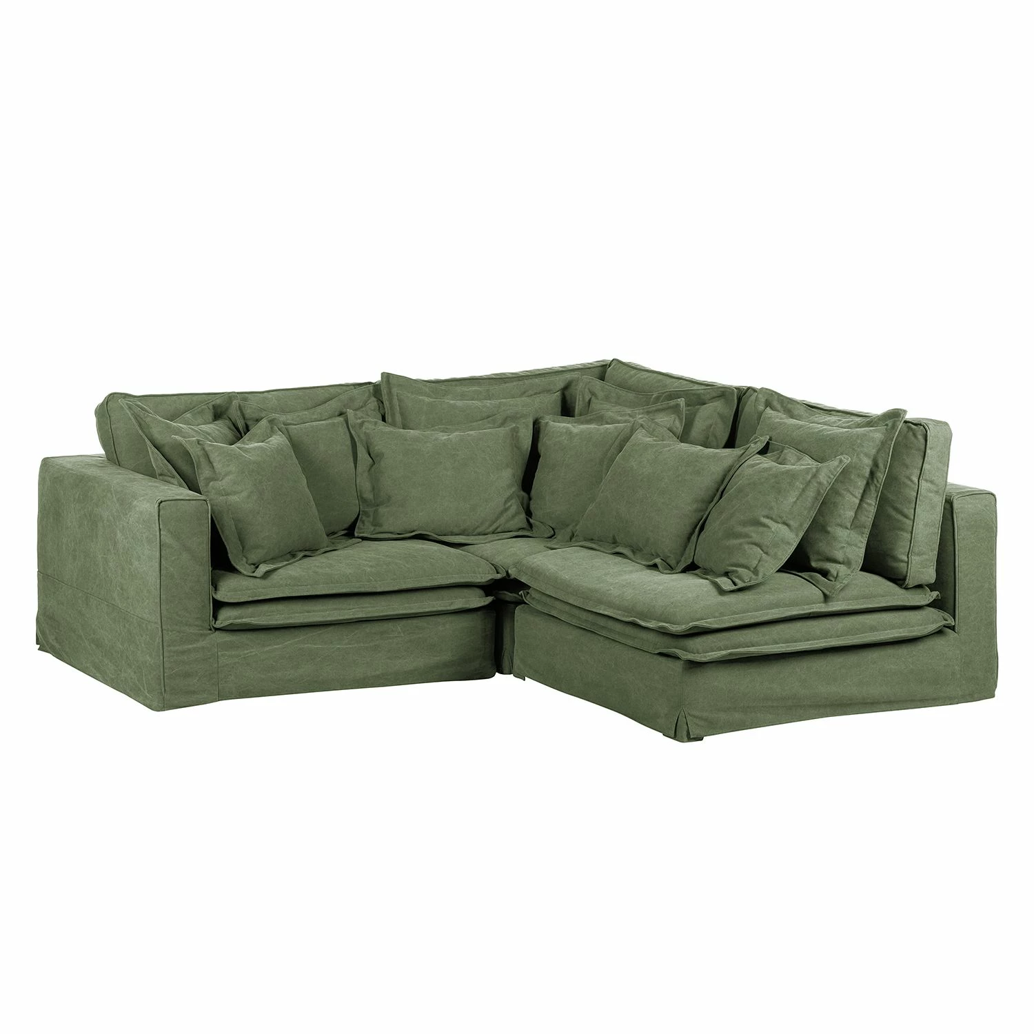 Maison Belfort Ecksofa Coral Beach Webstoff - Olivgrün - Armlehne davorstehend links 1 Maison Belfort Ecksofa Coral Beach Webstoff - Olivgrün - Armlehne davorstehend links