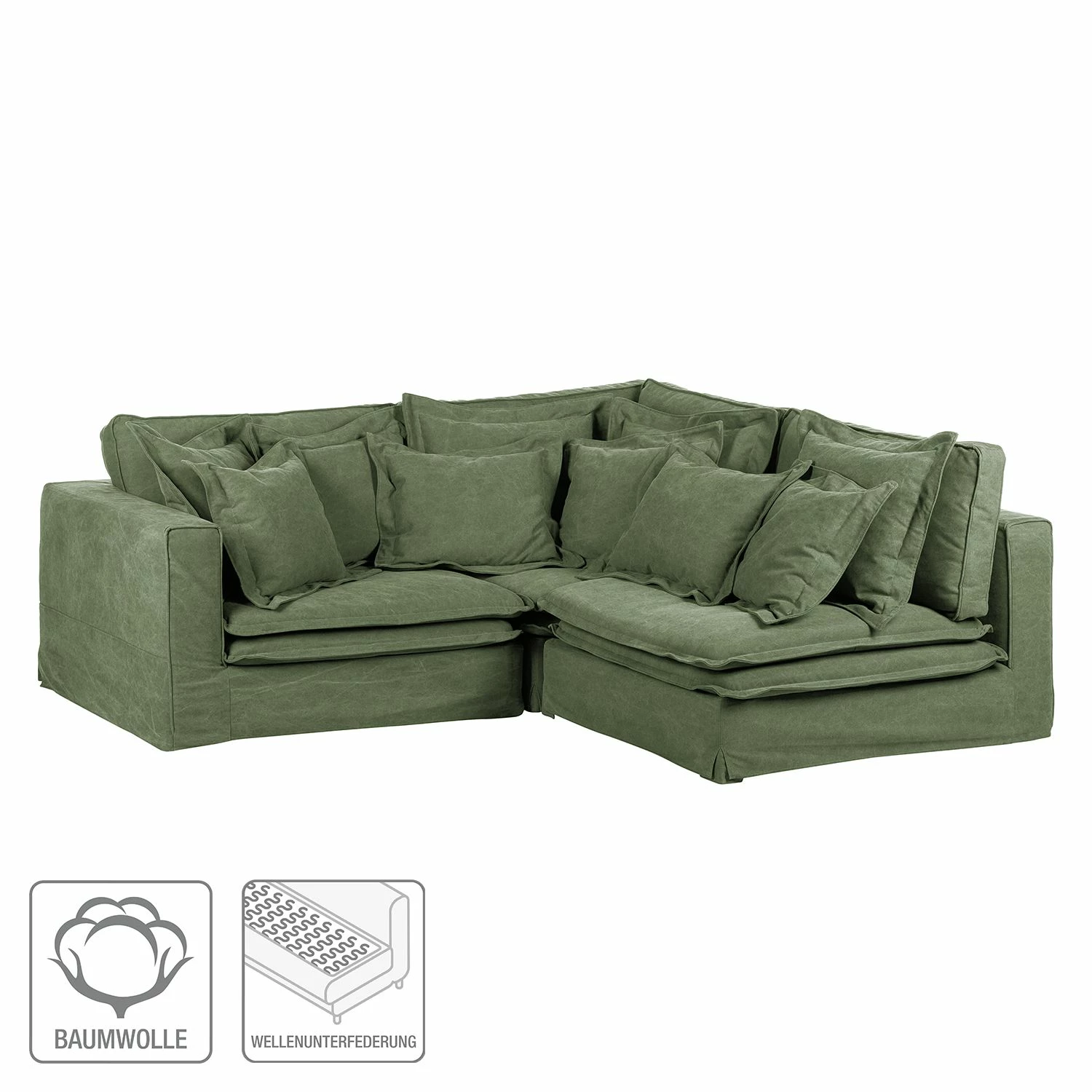 Maison Belfort Ecksofa Coral Beach Webstoff - Olivgrün - Armlehne davorstehend links 2 Maison Belfort Ecksofa Coral Beach Webstoff - Olivgrün - Armlehne davorstehend links – Bild 2