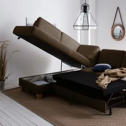 Ars Natura Ecksofa Davao - Braun - Ottomane davorstehend links -WOHNZIMMERMÖBEL Verkäufe ecksofa davao microfaser ottomane davorstehend links mit schlaffunktion braun 4643524