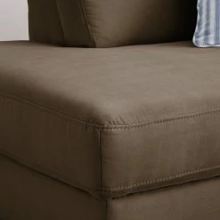 Ars Natura Ecksofa Davao - Microfaser -WOHNZIMMERMÖBEL Verkäufe ecksofa davao microfaser ottomane davorstehend links ohne schlaffunktion kokosnuss braun 4643404