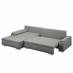 Fredriks Ecksofa Dengie (mit Schlaffunktion) - Strukturstoff -WOHNZIMMERMÖBEL Verkäufe ecksofa dengie mit schlaffunktion strukturstoff longchair davorstehend links platin 5055272