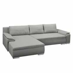 Fredriks Ecksofa Dengie (mit Schlaffunktion) - Strukturstoff -WOHNZIMMERMÖBEL Verkäufe ecksofa dengie mit schlaffunktion strukturstoff longchair davorstehend links platin 5055296