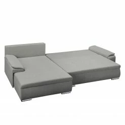 Fredriks Ecksofa Dengie (mit Schlaffunktion) - Strukturstoff -WOHNZIMMERMÖBEL Verkäufe ecksofa dengie mit schlaffunktion strukturstoff longchair davorstehend links platin 5055304
