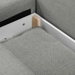 Fredriks Ecksofa Dengie (mit Schlaffunktion) - Strukturstoff -WOHNZIMMERMÖBEL Verkäufe ecksofa dengie mit schlaffunktion strukturstoff longchair davorstehend links platin 5055328