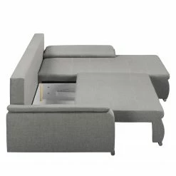 Fredriks Ecksofa Dengie (mit Schlaffunktion) - Strukturstoff -WOHNZIMMERMÖBEL Verkäufe ecksofa dengie mit schlaffunktion strukturstoff longchair davorstehend rechts platin 5055620