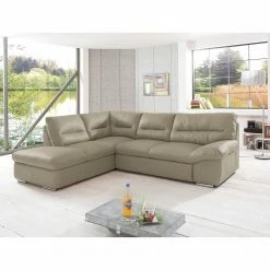 Cotta Ecksofa Doug Echtleder - Echtleder Ramsa: Hellgrau - Ottomane davorstehend links -WOHNZIMMERMÖBEL Verkäufe ecksofa doug mit schlaffunktion echtleder longchair ottomane davorstehend links hellgrau 4371316