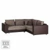 Fredriks Ecksofa Dublin I (mit Schlaffunktion) - Kunstleder/Strukturstoff - Dunkelbraun / Cappuccino - Breite: 254 cm