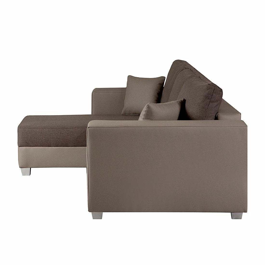 Fredriks Ecksofa Dublin II - (mit Schlaffunktion / beidseitig montierbar) - Kunstleder/Strukturstoff - Taupe / Braun 8 Fredriks Ecksofa Dublin II - (mit Schlaffunktion / beidseitig montierbar) - Kunstleder/Strukturstoff - Taupe / Braun – Bild 8