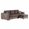 Fredriks Ecksofa Dublin II - (mit Schlaffunktion / beidseitig montierbar) - Kunstleder/Strukturstoff - Taupe / Braun