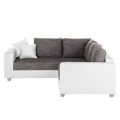 Fredriks Ecksofa Dublin I (mit Schlaffunktion) - Kunstleder/Strukturstoff - Weiß / Grau - Breite: 254 cm -WOHNZIMMERMÖBEL Verkäufe ecksofa dublin mit schlaffunktion kunstleder stoff weiss grau 1422343