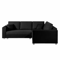 Fredriks Ecksofa Dublin I (mit Schlaffunktion) - Kunstleder/Strukturstoff - Schwarz - Breite: 254 cm -WOHNZIMMERMÖBEL Verkäufe ecksofa dublin mit schlaffunktion kunstleder taupe strukturstoff schwarz 294539