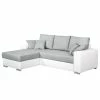 Fredriks Ecksofa Dulmen - mit Schlaffunktion / beidseitig montierbar - Kunstleder/Strukturstoff - Weiß / Hellgrau
