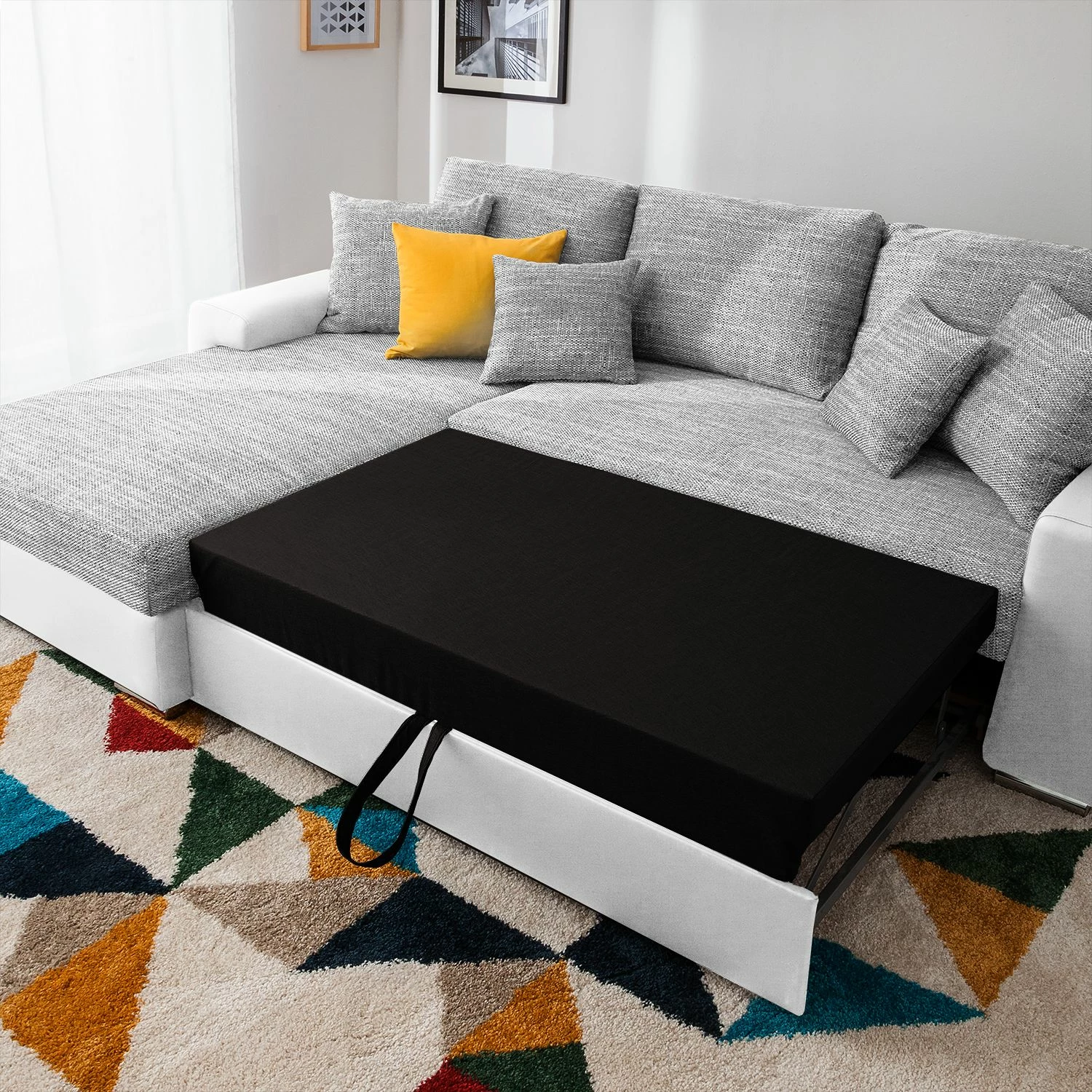 Fredriks Ecksofa Dulmen - mit Schlaffunktion / beidseitig montierbar - Kunstleder/Strukturstoff - Weiß / Hellgrau 5 Fredriks Ecksofa Dulmen - mit Schlaffunktion / beidseitig montierbar - Kunstleder/Strukturstoff - Weiß / Hellgrau – Bild 5