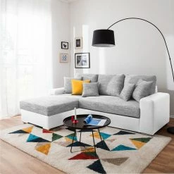 Fredriks Ecksofa Dulmen - mit Schlaffunktion / beidseitig montierbar - Kunstleder/Strukturstoff - Weiß / Hellgrau 26 Fredriks Ecksofa Dulmen - mit Schlaffunktion / beidseitig montierbar - Kunstleder/Strukturstoff - Weiß / Hellgrau -WOHNZIMMERMÖBEL Verkäufe ecksofa dulmen mit schlaffunktion beidseitig montierbar kunstleder strukturstoff weiss hellgrau 4965064