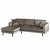 Eva Padberg Collection Ecksofa Edina Samt - Muskat - Longchair davorstehend links - Ohne Hocker