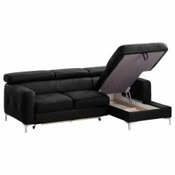 Cotta Ecksofa Eduardo I Echtleder - Schwarz - Longchair davorstehend rechts - Bettkasten - Schlaffunktion -WOHNZIMMERMÖBEL Verkäufe ecksofa eduardo i echtleder longchair ottomane davorstehend rechts mit schlaffunktion schwarz 4905964