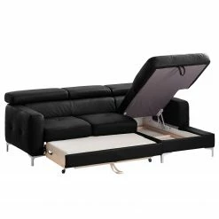 Cotta Ecksofa Eduardo I Echtleder - Schwarz - Longchair davorstehend rechts - Bettkasten - Schlaffunktion -WOHNZIMMERMÖBEL Verkäufe ecksofa eduardo i echtleder longchair ottomane davorstehend rechts mit schlaffunktion schwarz 4905968