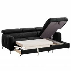 Cotta Ecksofa Eduardo I Echtleder - Schwarz - Longchair davorstehend rechts - Bettkasten - Schlaffunktion -WOHNZIMMERMÖBEL Verkäufe ecksofa eduardo i echtleder longchair ottomane davorstehend rechts mit schlaffunktion schwarz 4905972