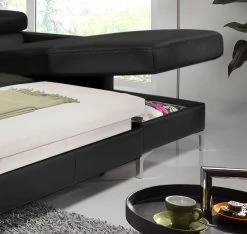 Cotta Ecksofa Eduardo I Echtleder - Schwarz - Longchair davorstehend rechts - Bettkasten - Schlaffunktion -WOHNZIMMERMÖBEL Verkäufe ecksofa eduardo i echtleder longchair ottomane davorstehend rechts mit schlaffunktion schwarz 4905992