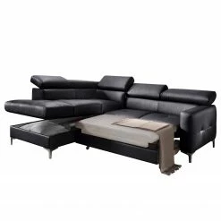 Cotta Ecksofa Eduardo II Echtleder - Schwarz - Longchair davorstehend links - Bettkasten - Schlaffunktion -WOHNZIMMERMÖBEL Verkäufe ecksofa eduardo ii echtleder longchair ottomane davorstehend links mit schlaffunktion schwarz 5152404