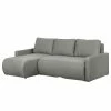 Fredriks Ecksofa El Calvario - (mit Schlaffunktion) Strukturstoff Longchair davorstehend links - Platin