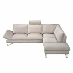Fredriks Ecksofa Enzo - Strukturstoff Beige - Ottomane davorstehend rechts - Mit 2 Kopfstützen -WOHNZIMMERMÖBEL Verkäufe ecksofa enzo strukturstoff beige ottomane davorstehend rechts 417972