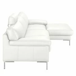 Ars manufacti Ecksofa Parlin Echtleder - Weiß - Longchair davorstehend rechts - Mit Kopfstütze -WOHNZIMMERMÖBEL Verkäufe ecksofa essos echtleder longchair davorstehend rechts mit kopfstuetze weiss 1601750