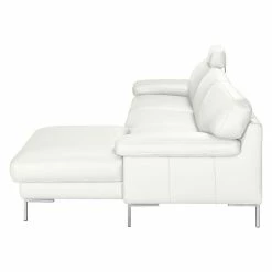 Ars manufacti Ecksofa Parlin Echtleder - Weiß - Longchair davorstehend rechts - Mit Kopfstütze -WOHNZIMMERMÖBEL Verkäufe ecksofa essos echtleder longchair davorstehend rechts mit kopfstuetze weiss 1601754
