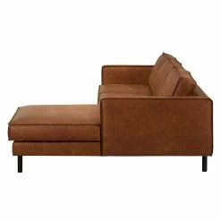 Ars manufacti Ecksofa FORT DODGE - Antiklederlook - Microfaser Yaka: Cognac - Longchair davorstehend rechts - Ohne Schlaffunktion -WOHNZIMMERMÖBEL Verkäufe ecksofa fort dodge antiklederlook longchair davorstehend rechts cognac 4669320
