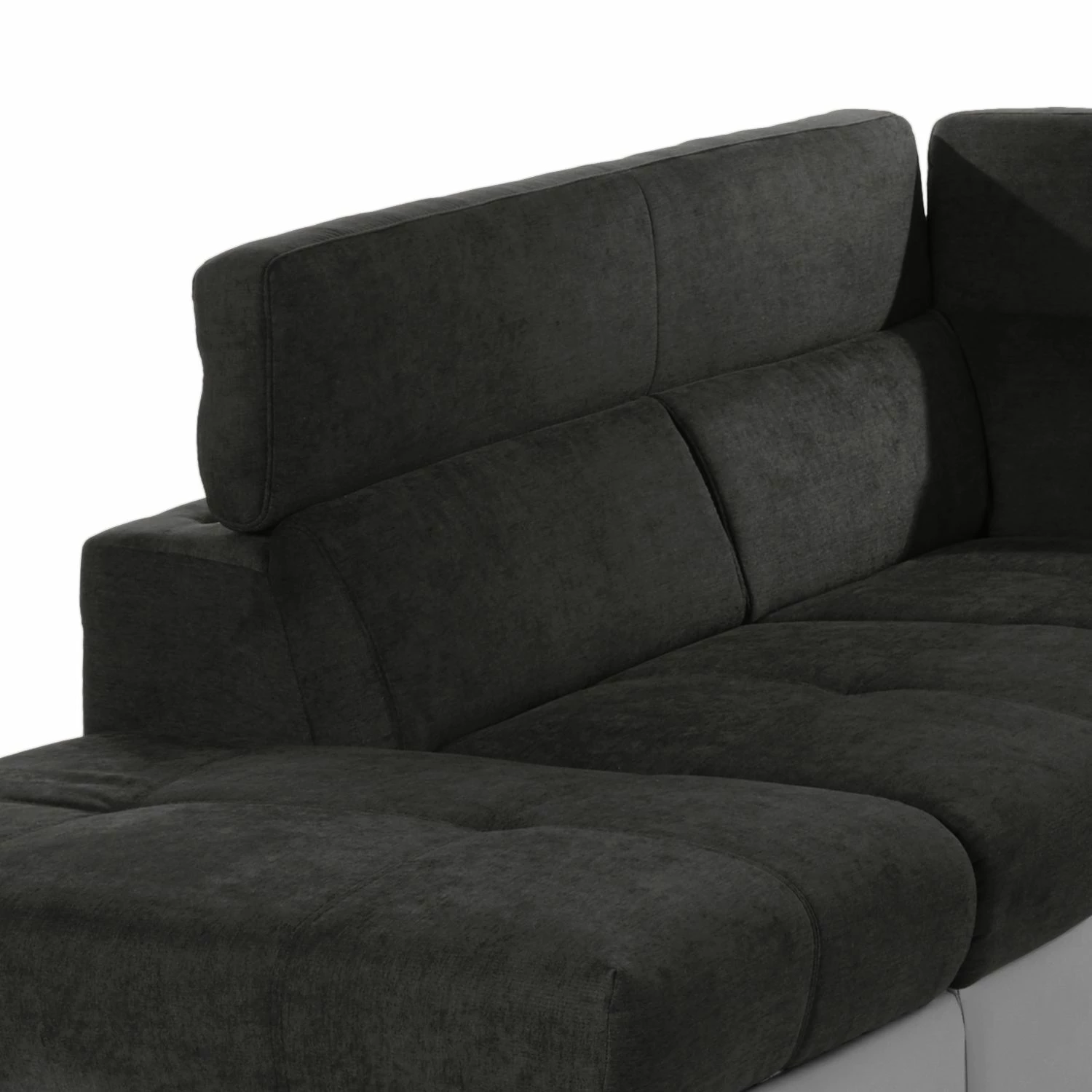 Cotta Ecksofa Estoi (mit Schlaffunktion) - Kunstleder / Flachgewebe - Kies / Dunkelbraun - Ottomane davorstehend links 9 Cotta Ecksofa Estoi (mit Schlaffunktion) - Kunstleder / Flachgewebe - Kies / Dunkelbraun - Ottomane davorstehend links – Bild 9