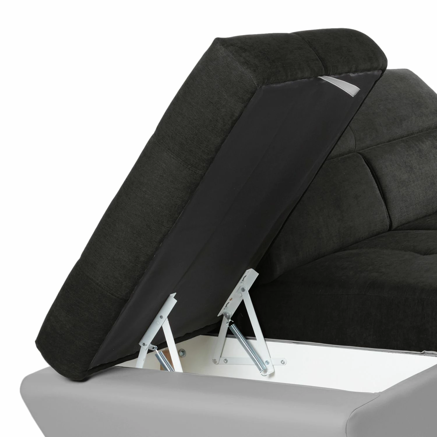 Cotta Ecksofa Estoi (mit Schlaffunktion) - Kunstleder / Flachgewebe - Kies / Dunkelbraun - Ottomane davorstehend links 11 Cotta Ecksofa Estoi (mit Schlaffunktion) - Kunstleder / Flachgewebe - Kies / Dunkelbraun - Ottomane davorstehend links – Bild 11