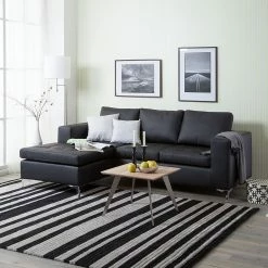 Loftscape Ecksofa Giulia Echtleder - Schwarz - Longchair davorstehend links -WOHNZIMMERMÖBEL Verkäufe ecksofa giulia echtleder schwarz longchair davorstehend links 530650