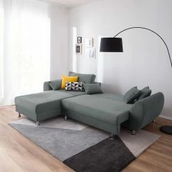 Roomscape Ecksofa Glenrock (mit Schlaffunktion) - beidseitig montierbar - Microfaser - Grau -WOHNZIMMERMÖBEL Verkäufe ecksofa glenrock mit schlaffunktion beidseitig montierbar microfaser grau 4993304