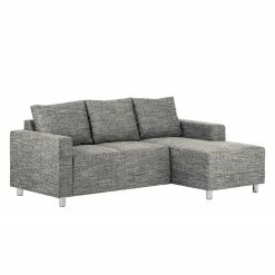 Loftscape Ecksofa Greenwood - Strukturstoff Lawan: Grau - Longchair davorstehend rechts