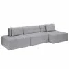 Fredriks Ecksofa Healy - Granit - Longchair davorstehend rechts - Ohne Hocker