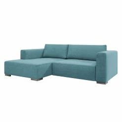 Tom Tailor Ecksofa Heaven Colors Style S Webstoff - Stoff TCU: 6 fresh blue - Longchair davorstehend links - Schlaffunktion
