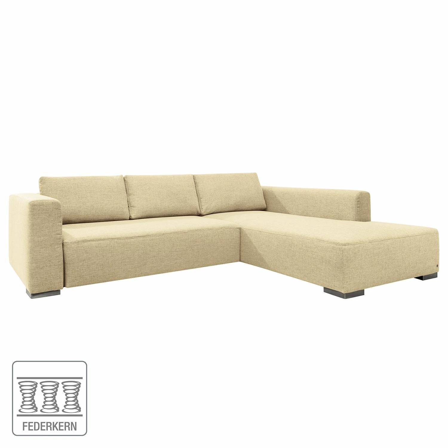 Tom Tailor Ecksofa Heaven Colors Style XL Webstoff - Stoff TCU: 1 warm beige - Longchair davorstehend rechts - Keine Funktion 2 Tom Tailor Ecksofa Heaven Colors Style XL Webstoff - Stoff TCU: 1 warm beige - Longchair davorstehend rechts - Keine Funktion – Bild 2