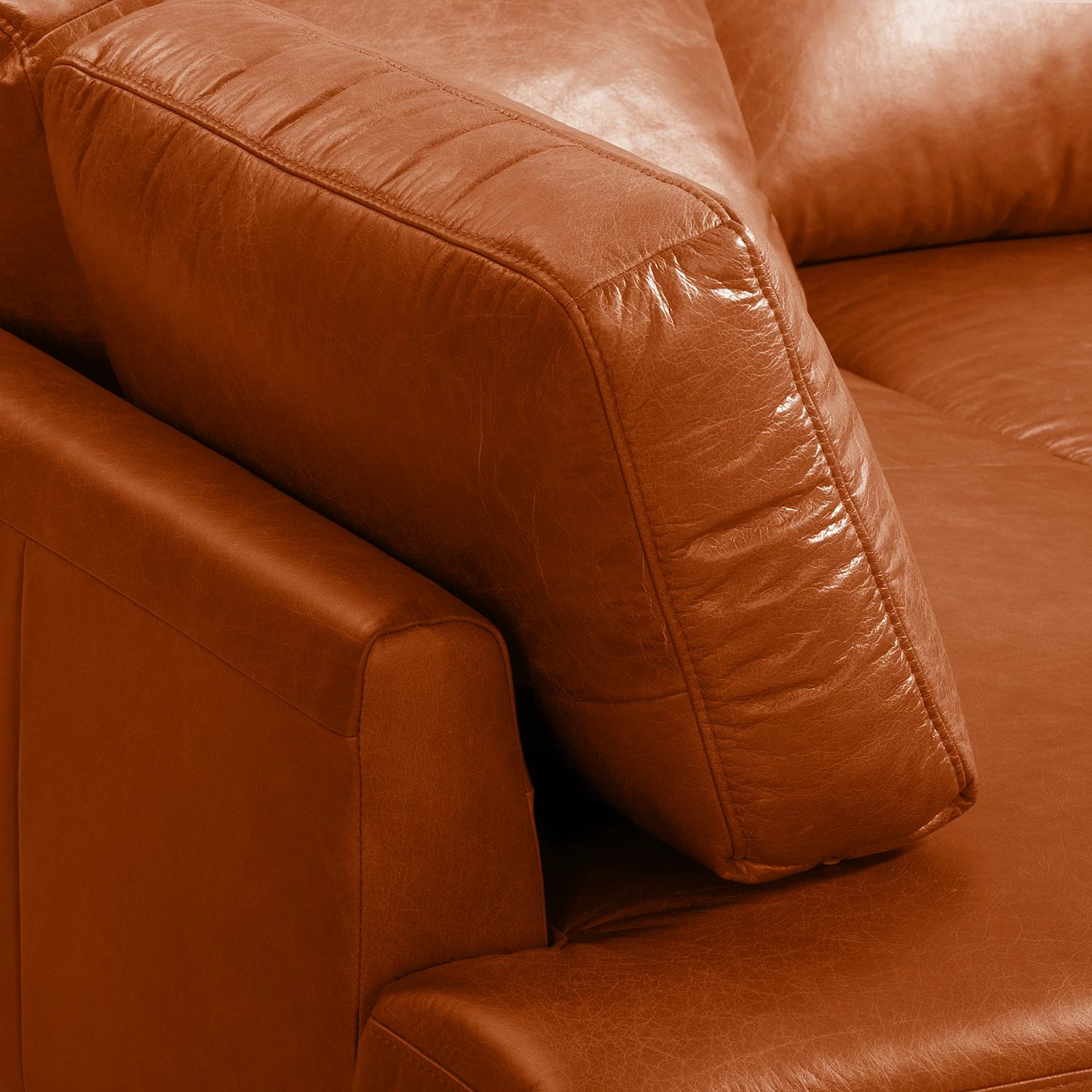 Ars manufacti Ecksofa Horley Echtleder - Honigbraun - Ottomane davorstehend links 8 Ars manufacti Ecksofa Horley Echtleder - Honigbraun - Ottomane davorstehend links – Bild 8