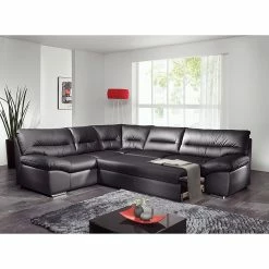 Cotta Ecksofa Howard (mit Schlaffunktion) - Kunstleder Schwarz - Bettfunktion davorstehend rechts -WOHNZIMMERMÖBEL Verkäufe ecksofa howard mit schlaffunktion kunstleder schwarz bettfunktion davorstehend rechts 264394