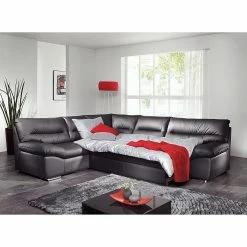 Cotta Ecksofa Howard (mit Schlaffunktion) - Kunstleder Schwarz - Bettfunktion davorstehend rechts -WOHNZIMMERMÖBEL Verkäufe ecksofa howard mit schlaffunktion kunstleder schwarz bettfunktion davorstehend rechts 264395