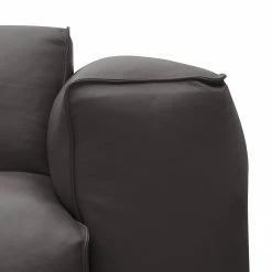 Studio Copenhagen Ecksofa HUDSON mit Rundecke - Echtleder Neka: Grau - Ecke davorstehend links -WOHNZIMMERMÖBEL Verkäufe ecksofa hudson ii echtleder 3 sitzer davorstehend links grau 3832028