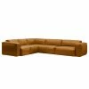 Studio Copenhagen Ecksofa HUDSON mit Rundecke - Echtleder Neka: Cognac - Ecke davorstehend links