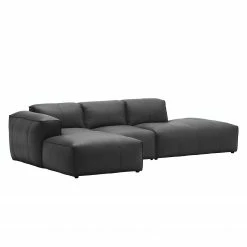 Studio Copenhagen Ecksofa HUDSON mit Chaiselongue - Echtleder Neka: Grau - Longchair davorstehend links -WOHNZIMMERMÖBEL Verkäufe ecksofa hudson viii echtleder longchair ottomane davorstehend links grau 3841484