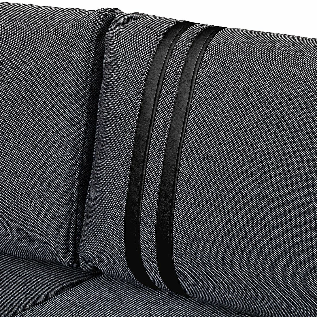 Mooved Ecksofa Huelva (mit Schlaffunktion) - Kunstleder/Webstoff - Schwarz / Grau - Longchair davorstehend links 12 Mooved Ecksofa Huelva (mit Schlaffunktion) - Kunstleder/Webstoff - Schwarz / Grau - Longchair davorstehend links – Bild 12