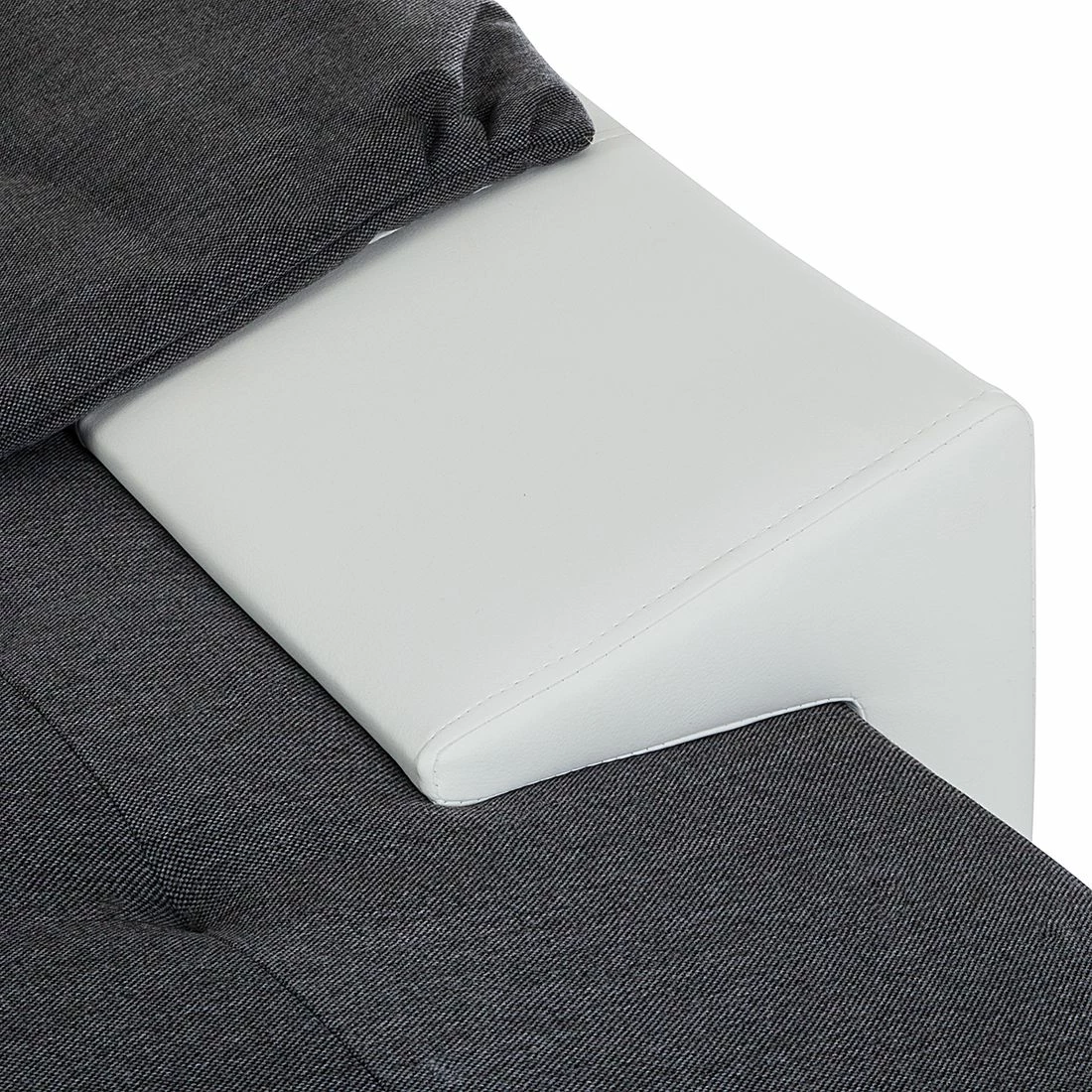 Mooved Ecksofa Huelva (mit Schlaffunktion) - Kunstleder/Webstoff - Weiß / Grau - Longchair davorstehend rechts 11 Mooved Ecksofa Huelva (mit Schlaffunktion) - Kunstleder/Webstoff - Weiß / Grau - Longchair davorstehend rechts – Bild 11